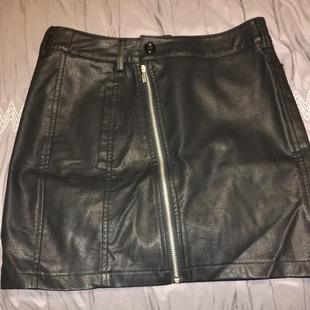 Black leather skirt